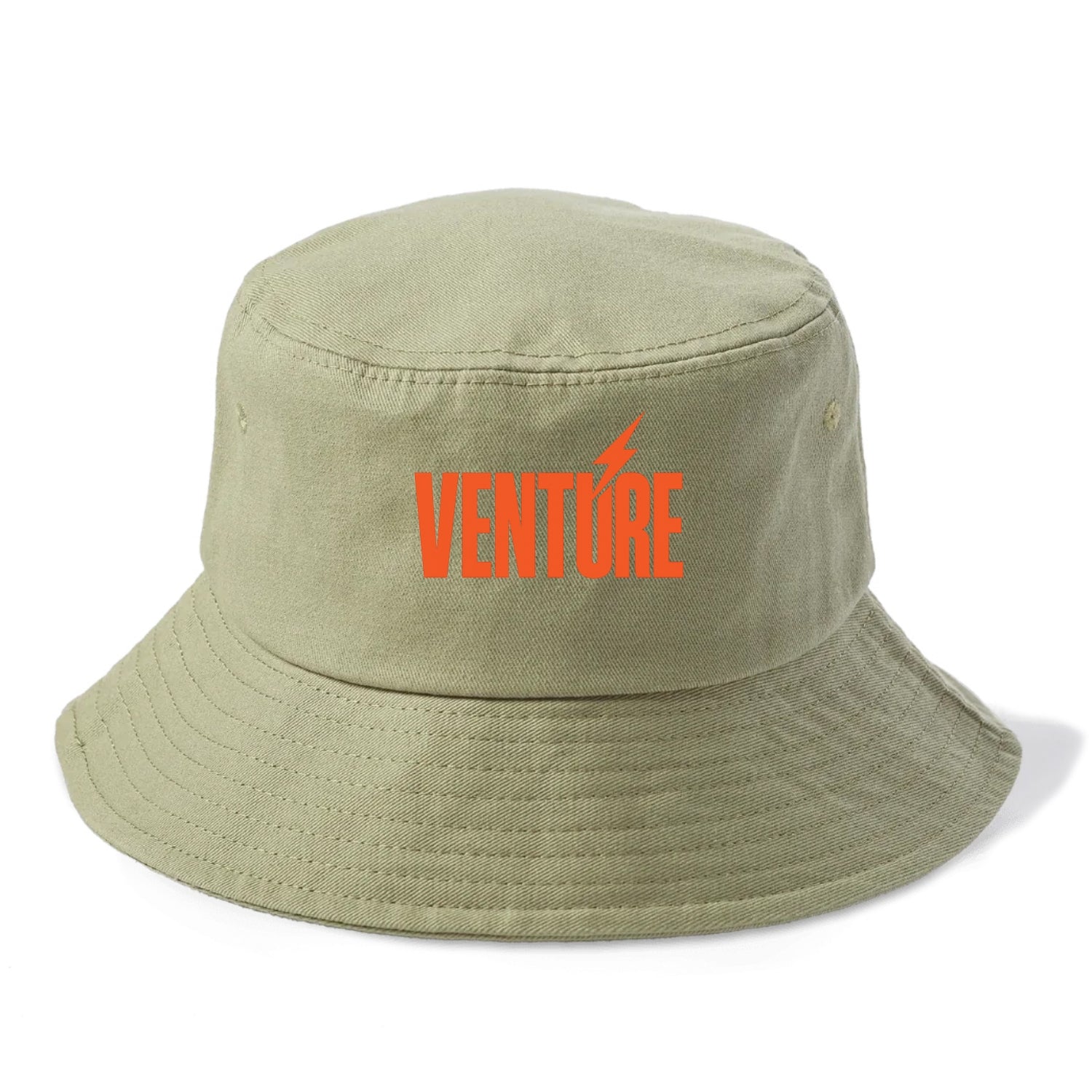 Bold typography design - "VENTURE" - taking risks, bold exploration - Bucket Hat - Army Green