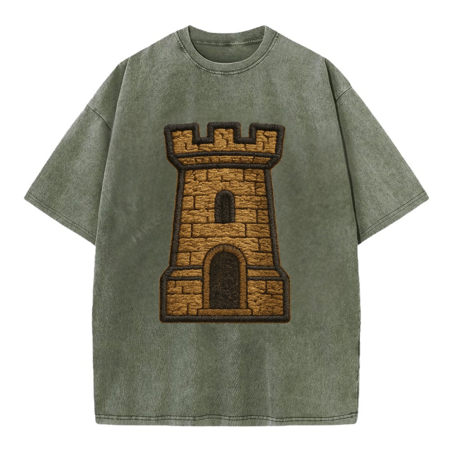 Castle Tower  - Vintage T-shirt - Army Green