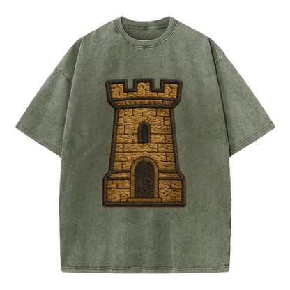 Castle Tower  - Vintage T-shirt - Army Green