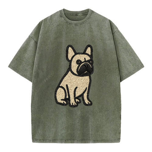 French Bulldog Fawn Colored Clean Sitting Pose Vintage T-shirt