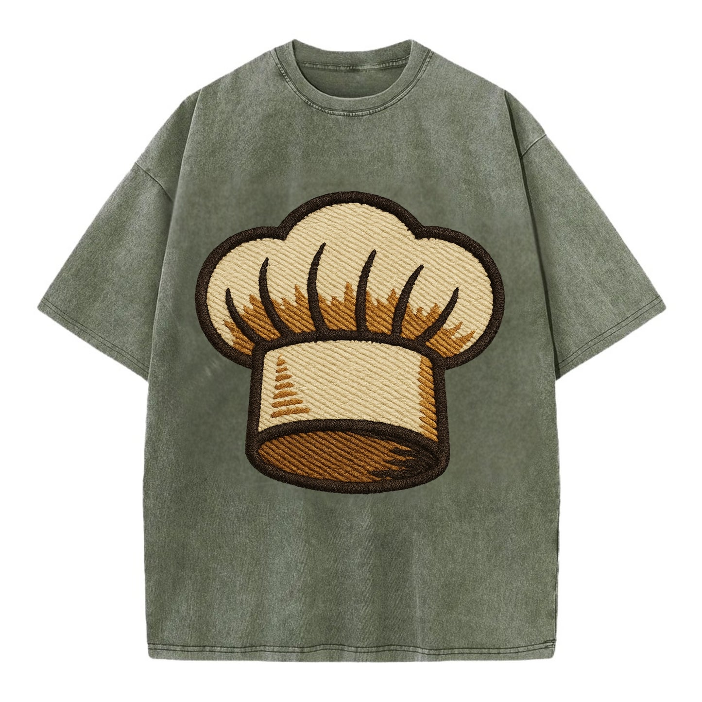 Chef Hat  - Vintage T-shirt - Army Green