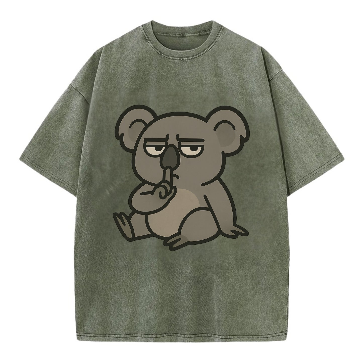 The Koala Judging - Vintage T-shirt - Army Green
