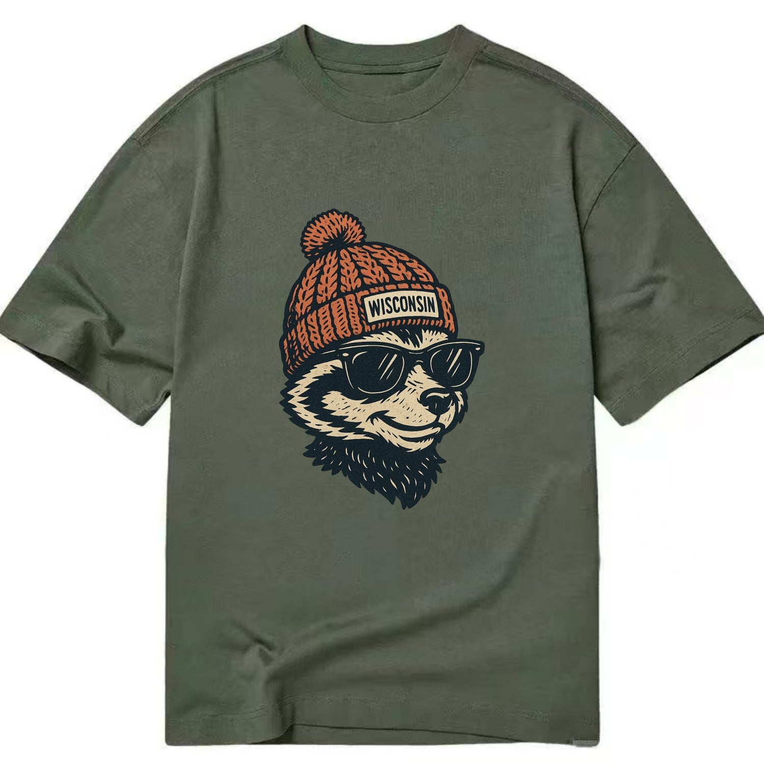 Madison Badge - Classic T-shirt - Army Green