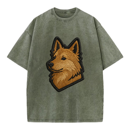 Icelandic Sheepdog - Trendy Iceland spit - Vintage T-shirt - Army Green