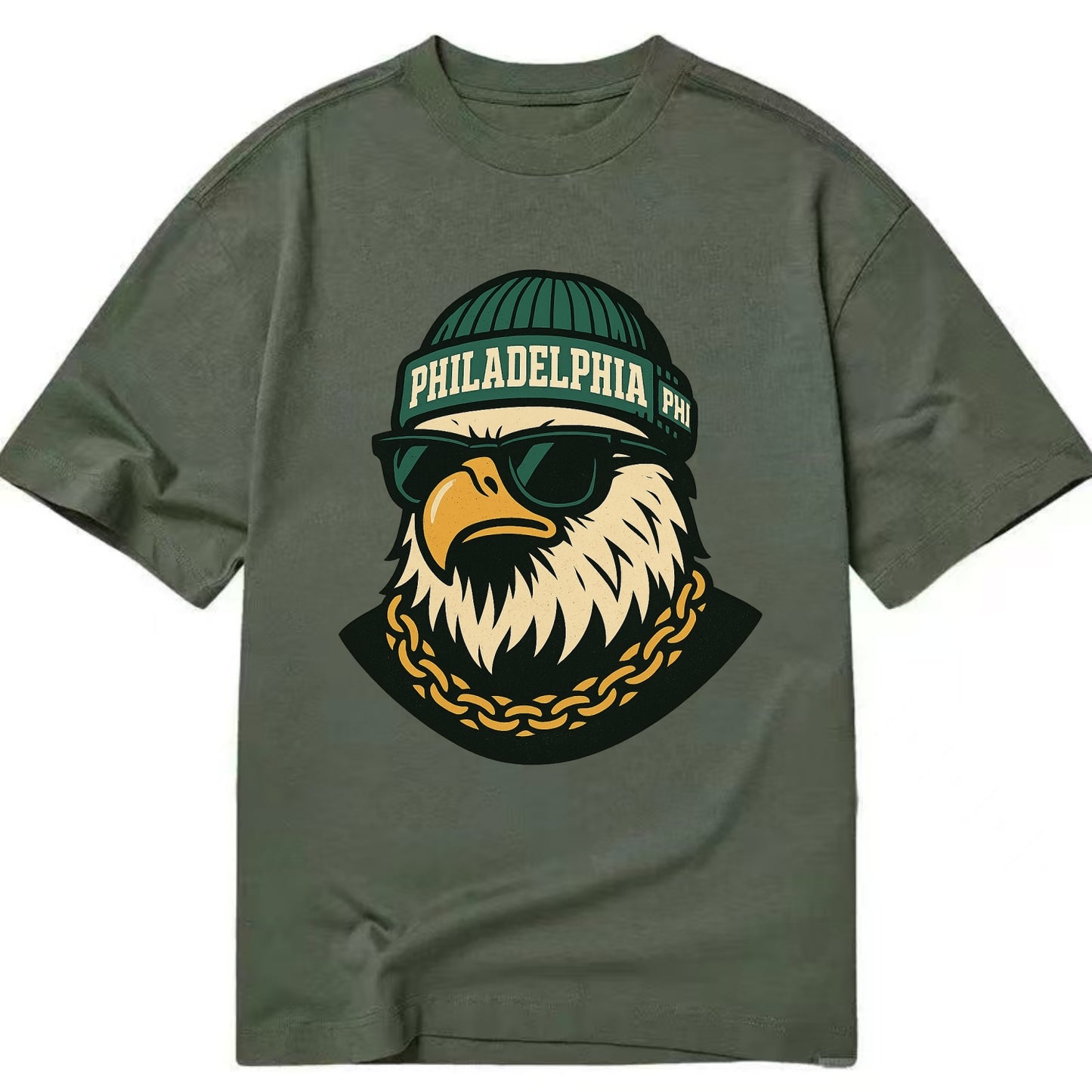 "eagle" "philadelphia" "phi" "green" "us East" - Classic T-shirt - Army Green