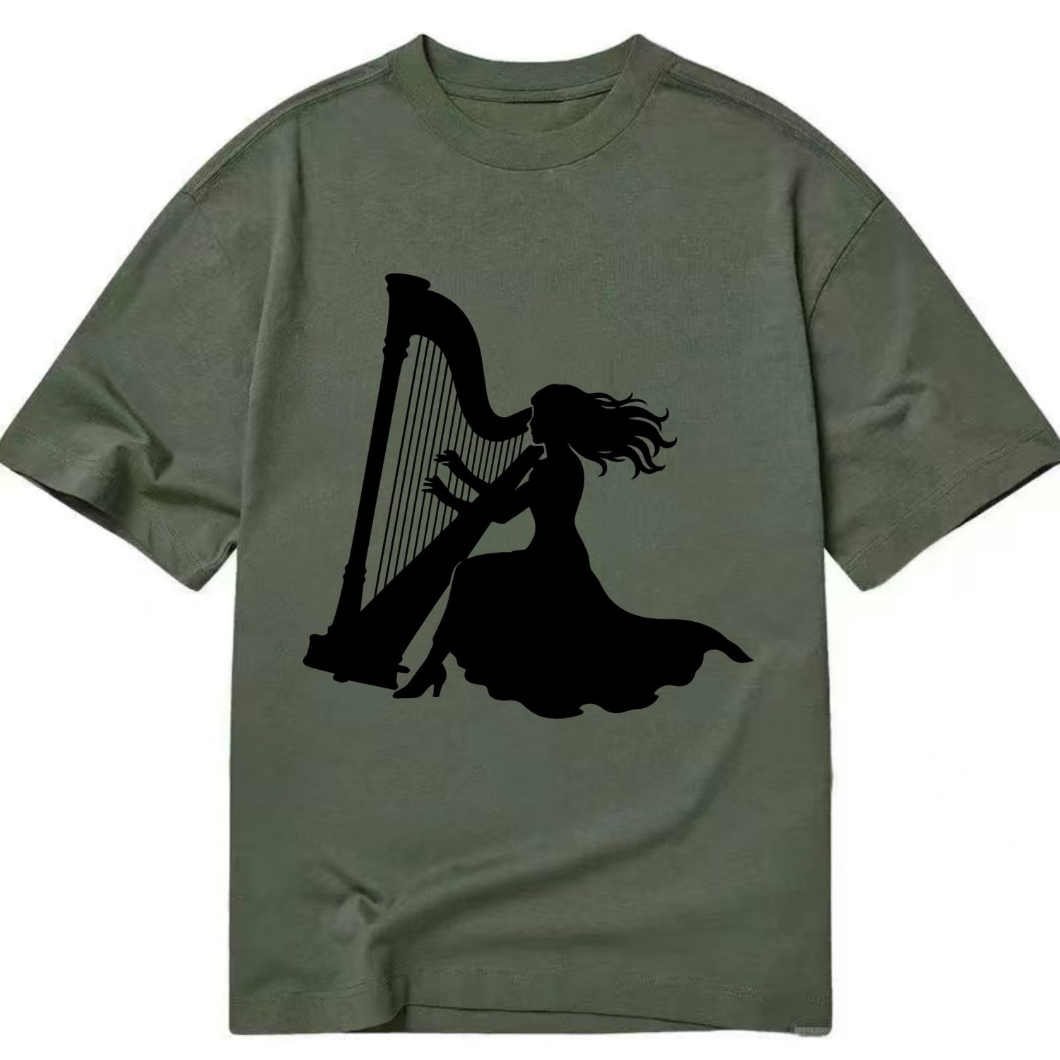 Harpist playing ethereal melody - Classic T-shirt - Army Green