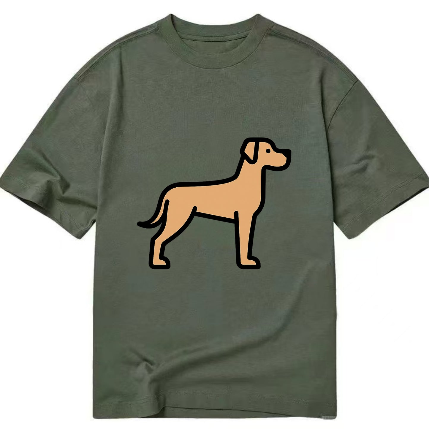 Great Dane - Fawn colored flat side profile - Classic T-shirt - Army Green