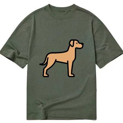 Great Dane - Fawn colored flat side profile - Classic T-shirt - Army Green
