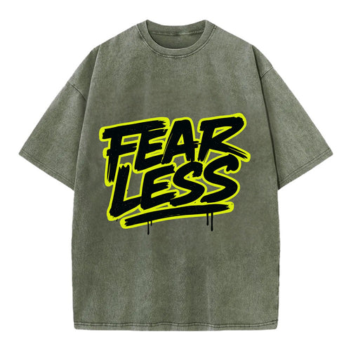Bold typography design - FEARLESS - courage, bravery, facing challenges head on - Vintage T-shirt