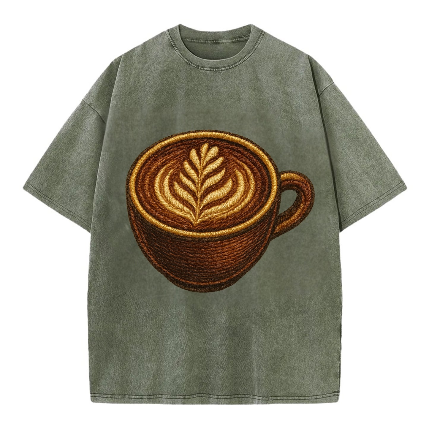 Latte Art  - Vintage T-shirt - Army Green
