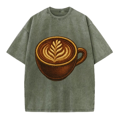Latte Art  - Vintage T-shirt - Army Green
