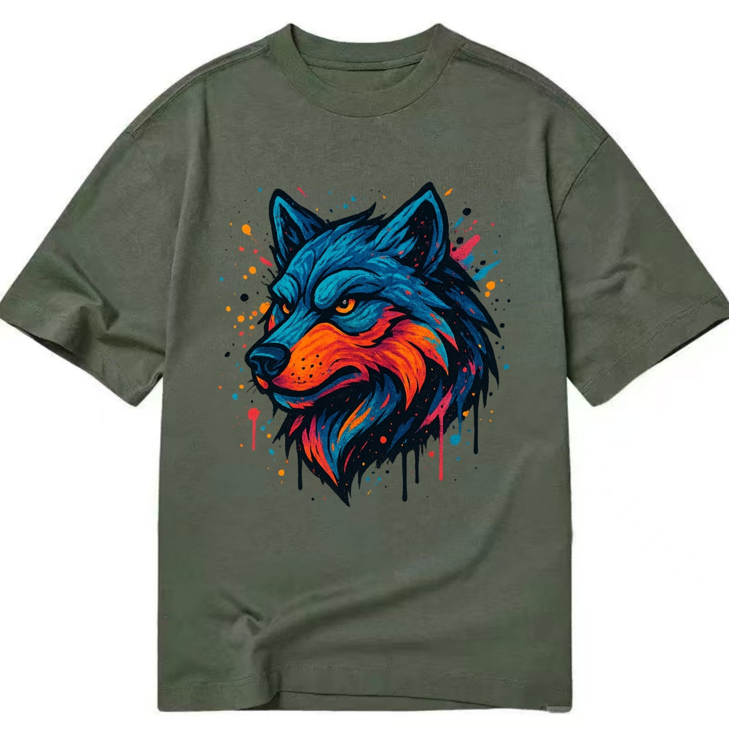 Velvet Wolf Royal  - Classic T-shirt - Army Green