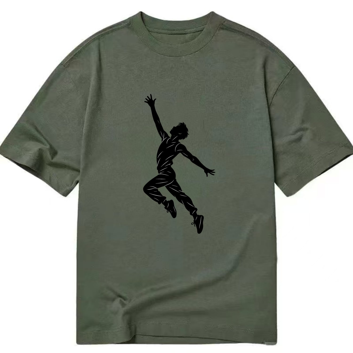 Modern dancer reaching skyward - Classic T-shirt - Army Green