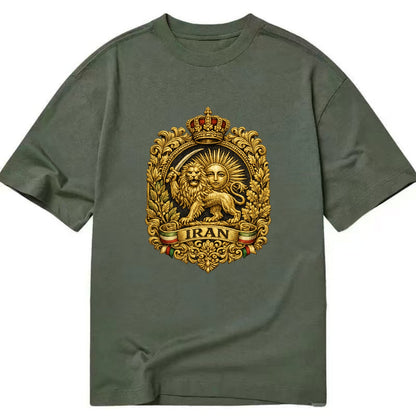 Iran Lion Sun Badge - Classic T-shirt - Army Green