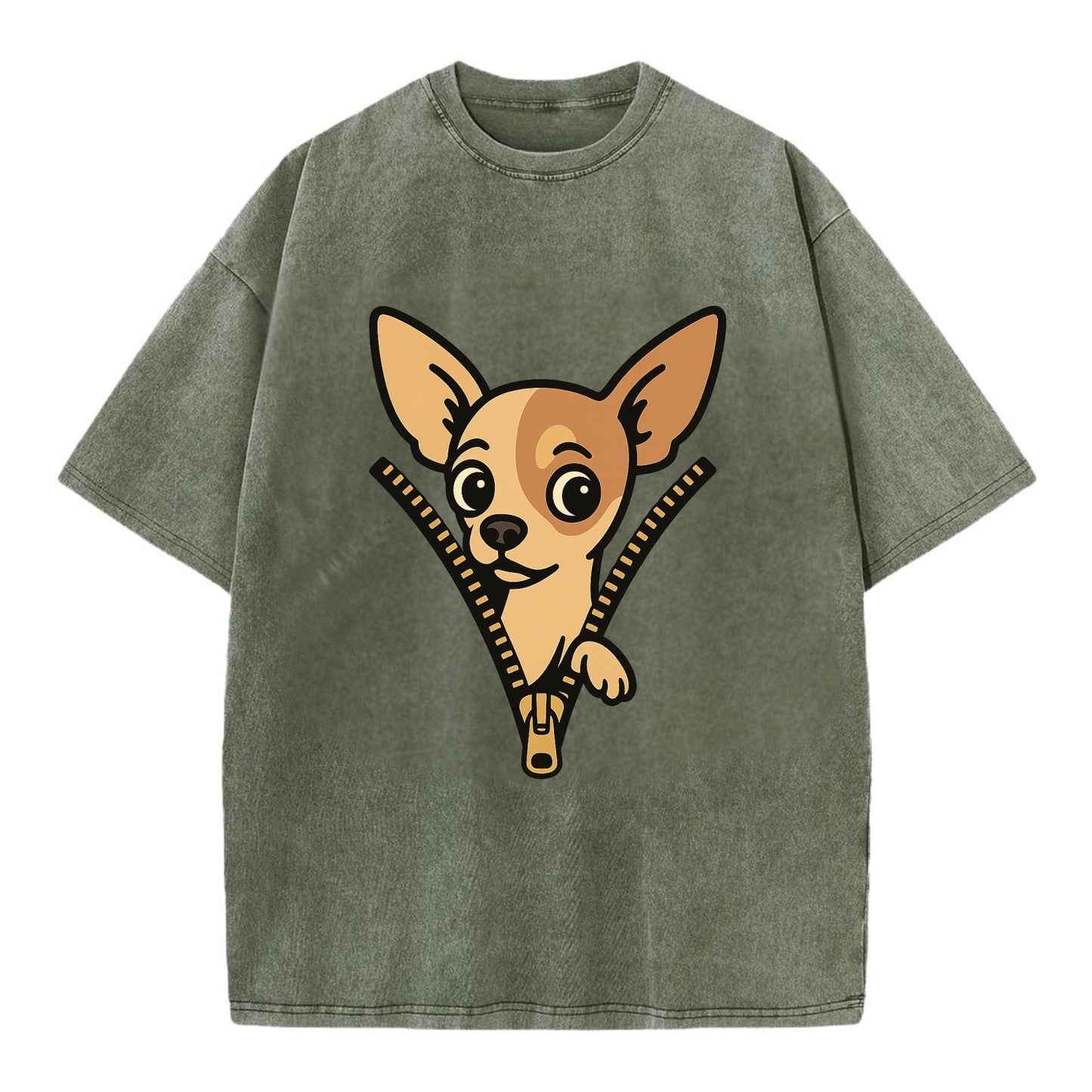 Chihuahua - Vintage T-shirt - Army Green
