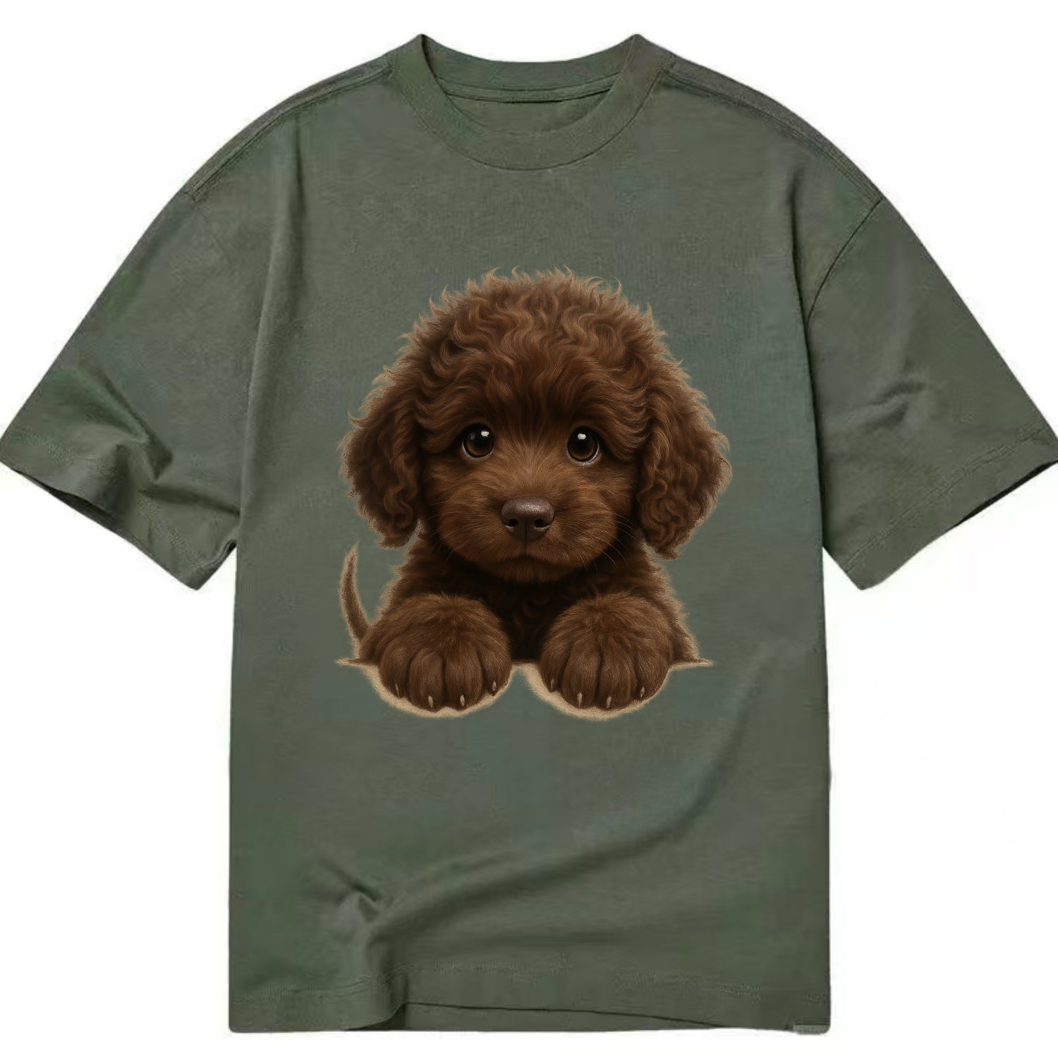 Irish Water Spaniel  - Classic T-shirt - Army Green