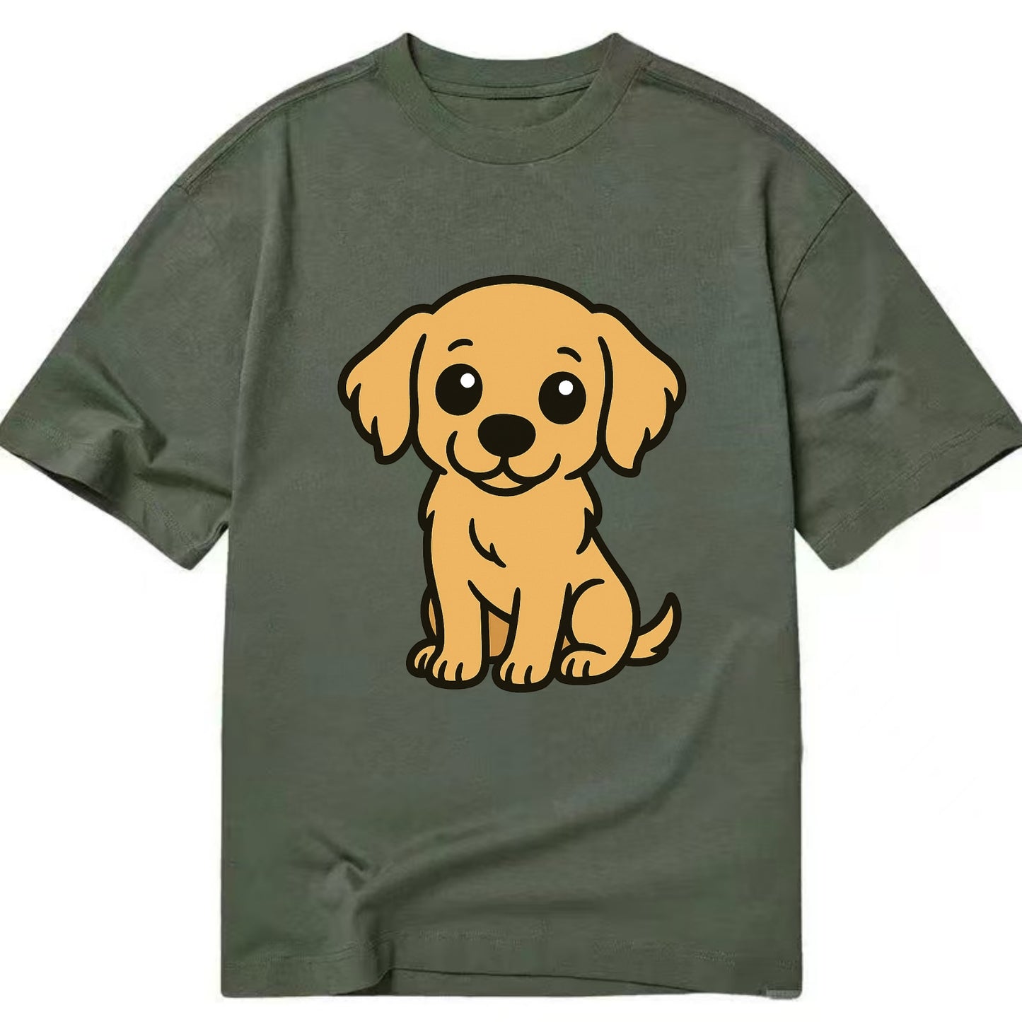Golden Retriever - Head tilt curious pose - Classic T-shirt - Army Green