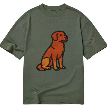Nova Scotia Duck Tolling Retriever - Red embroidered pose - Classic T-shirt - Army Green