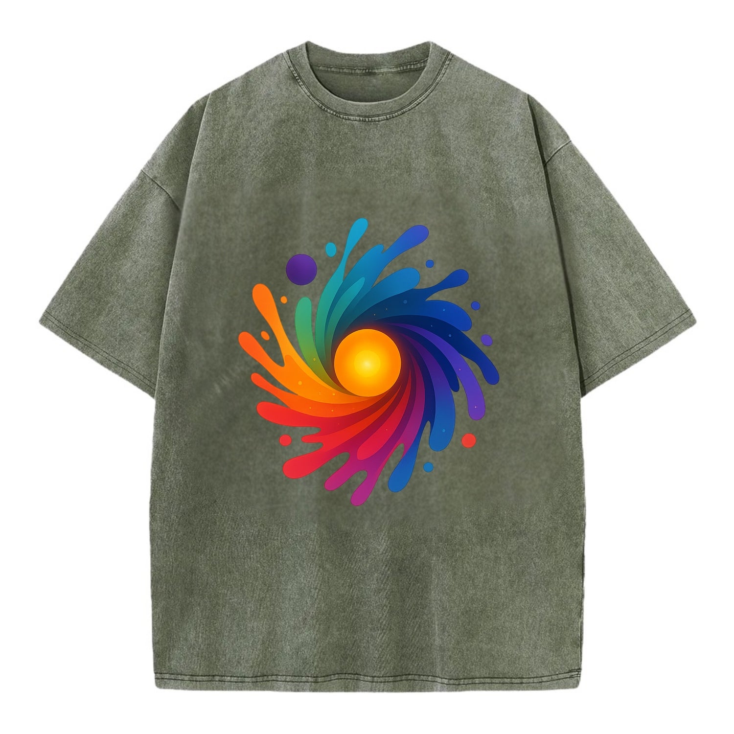 Big Bang Palette - Explosion of paint co - Vintage T-shirt - Army Green