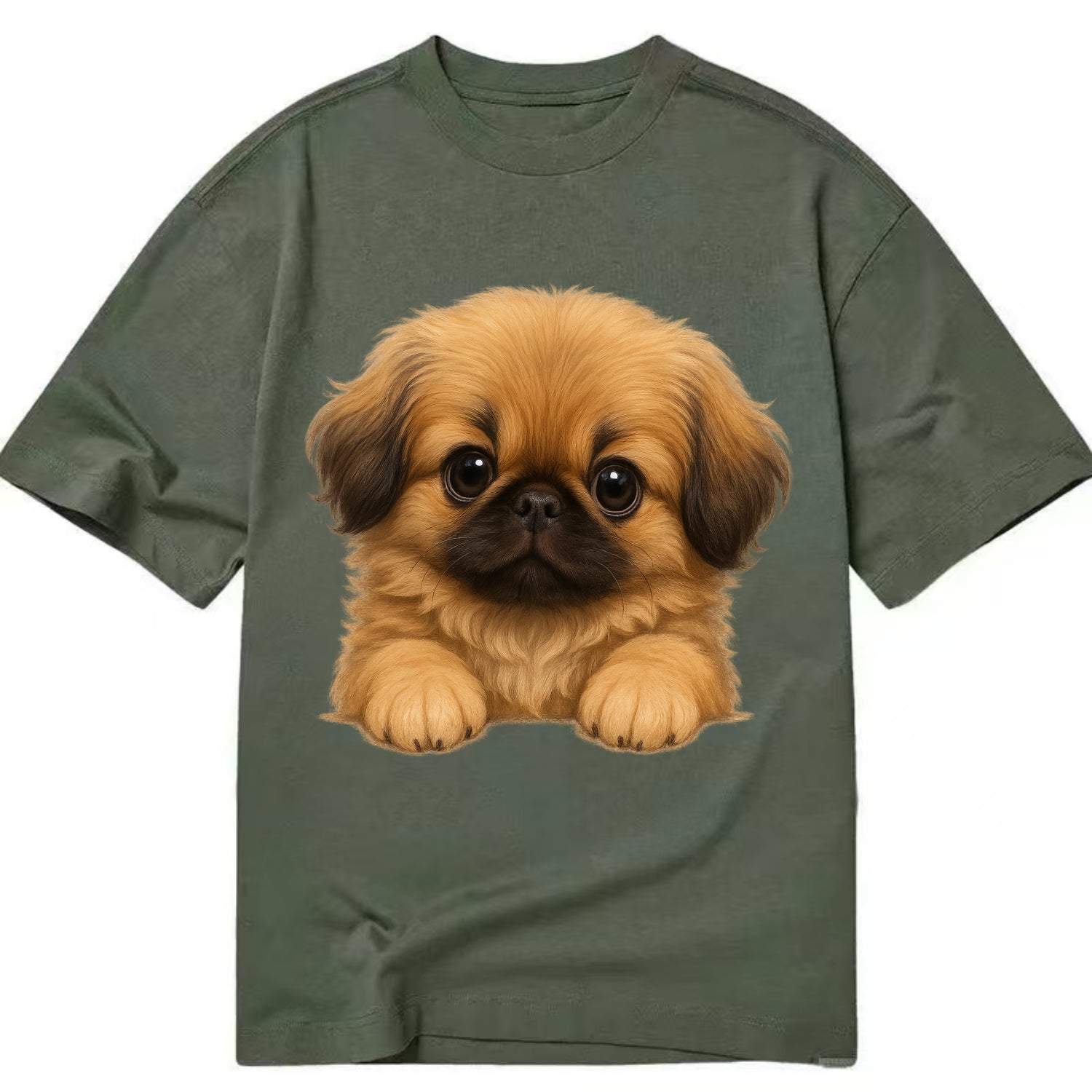 Pekingese  - Classic T-shirt - Army Green