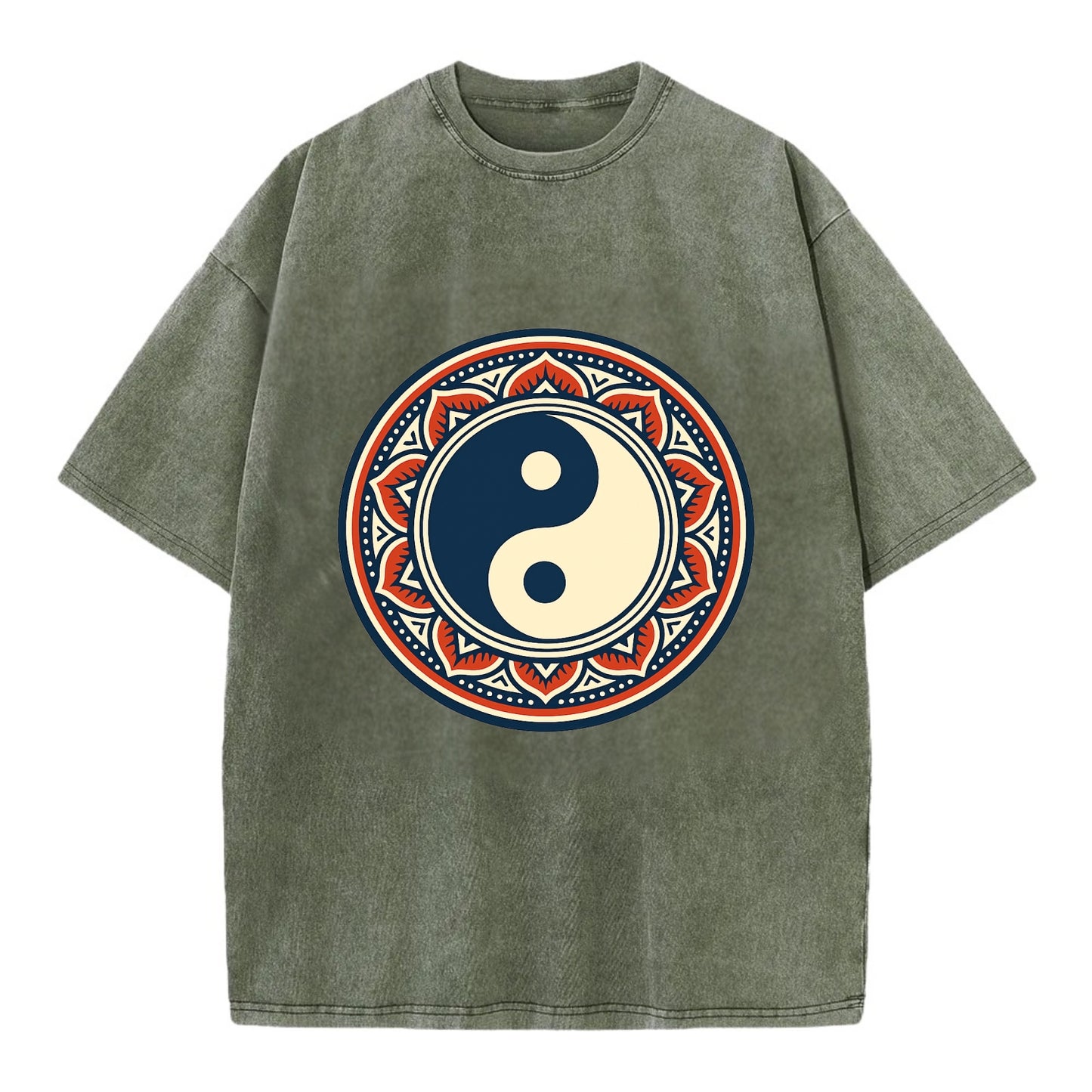 Harmony of Balance - Vintage T-shirt - Army Green