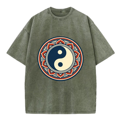 Harmony of Balance - Vintage T-shirt - Army Green