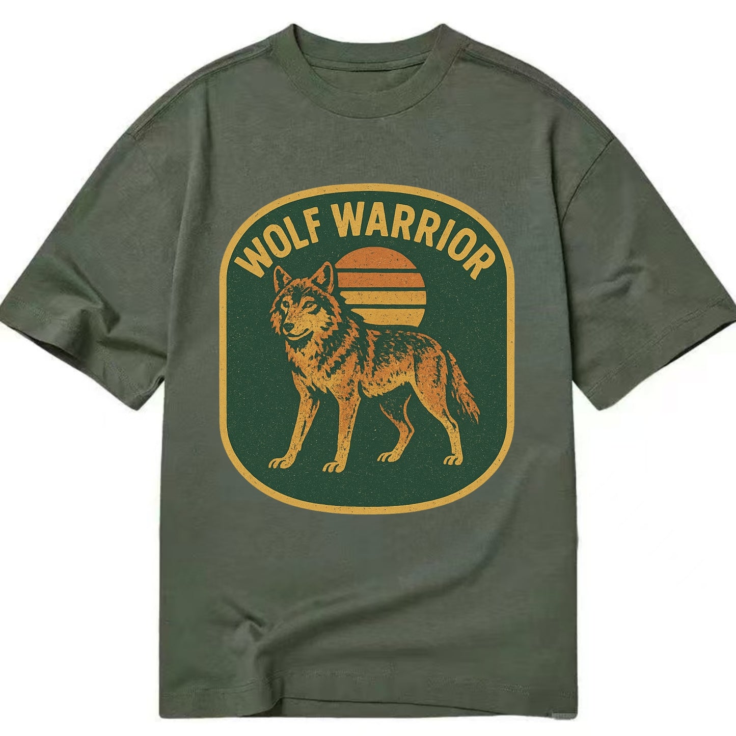 Wolf Warrior  - Classic T-shirt - Army Green