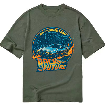 Back To The Future 40th Anniversary - Classic T-shirt - Army Green
