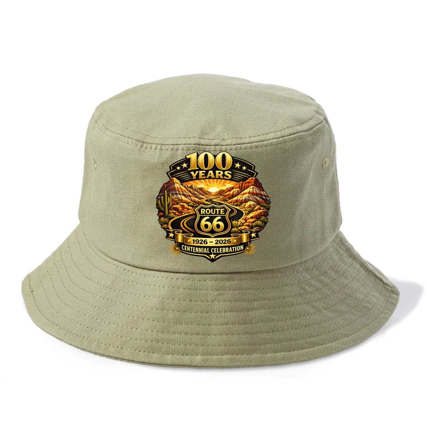 PAINTED DESERT | Colorful desert landscape | Route 66 winding through | Natural wonder - Bucket Hat - Army Green