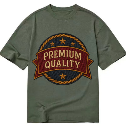 Premium Quality Badge  - Classic T-shirt - Army Green