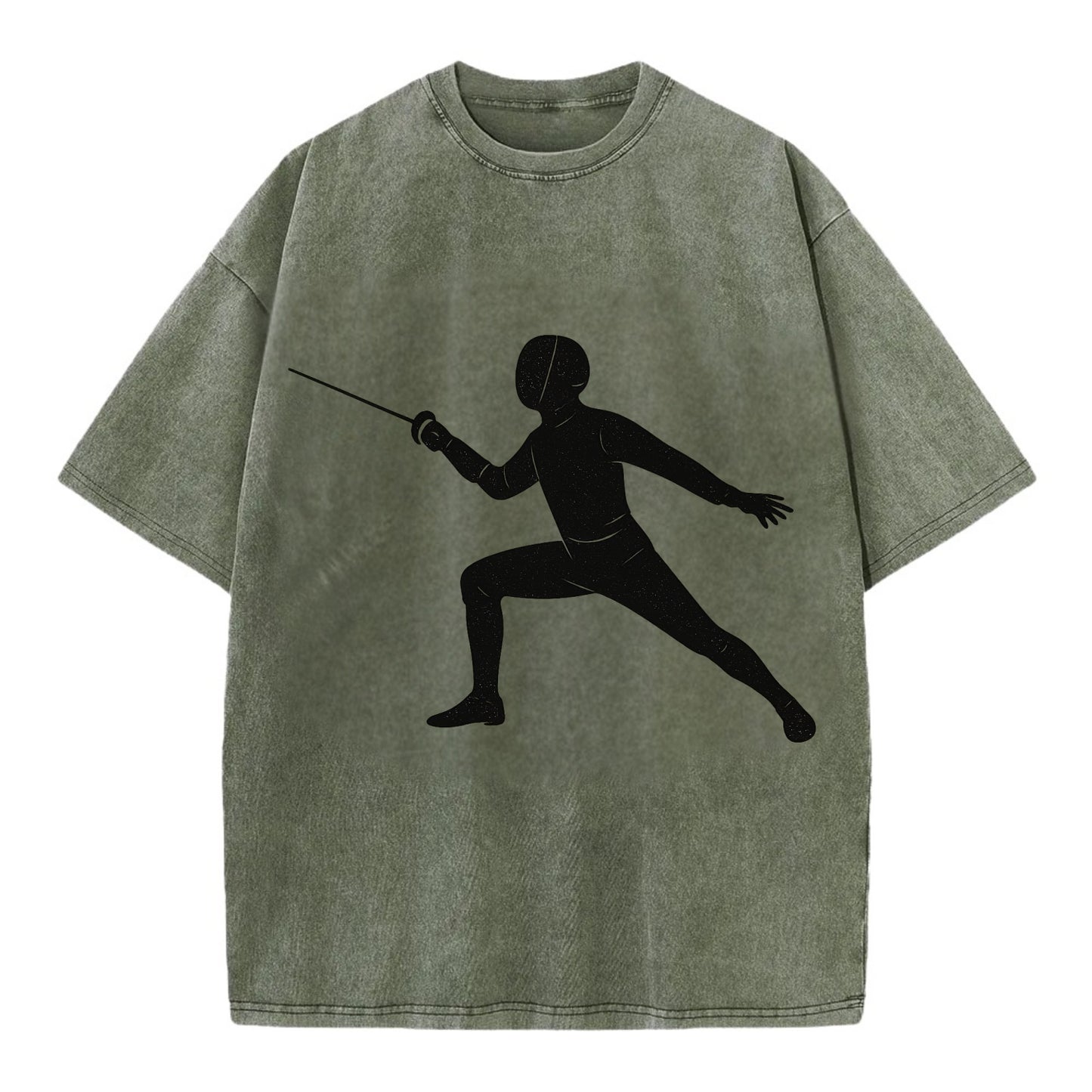 Fencer in lunge position - Vintage T-shirt - Army Green