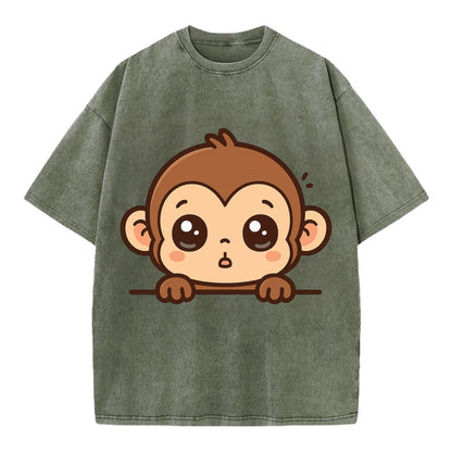 Baby Monkey  - Vintage T-shirt - Army Green