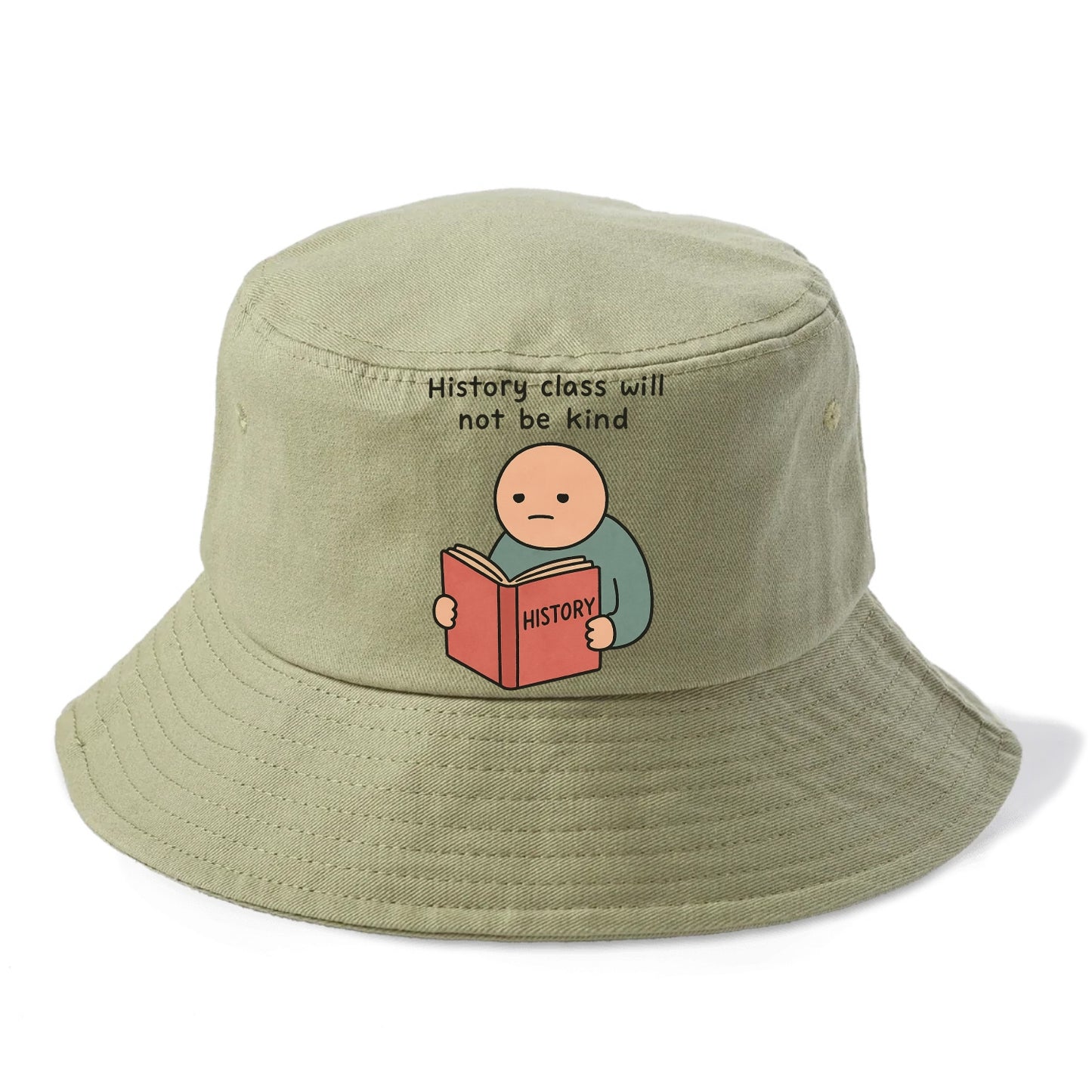 Future history book with cringe - "History class will not be kind" - Bucket Hat - Army Green