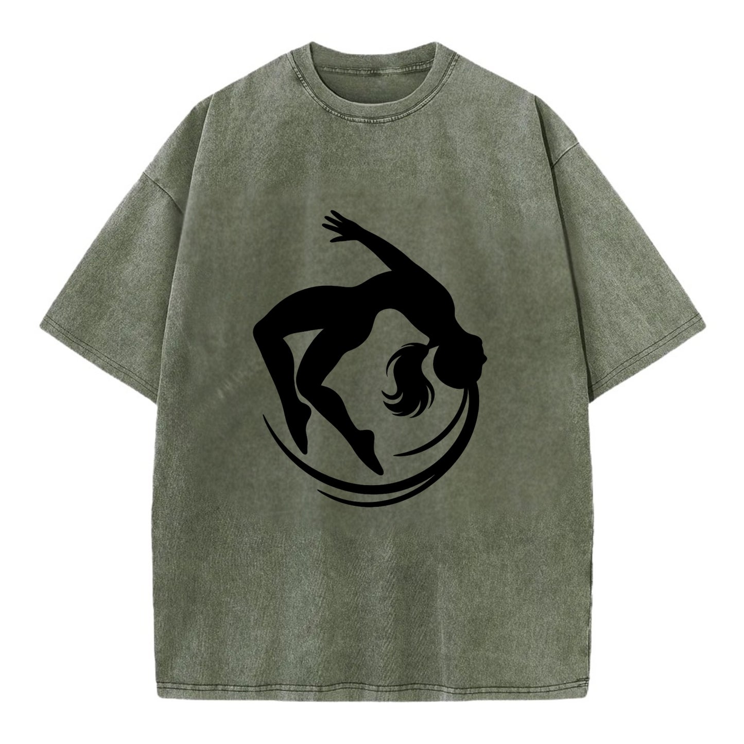 Gymnast mid-backflip rotation - Vintage T-shirt - Army Green