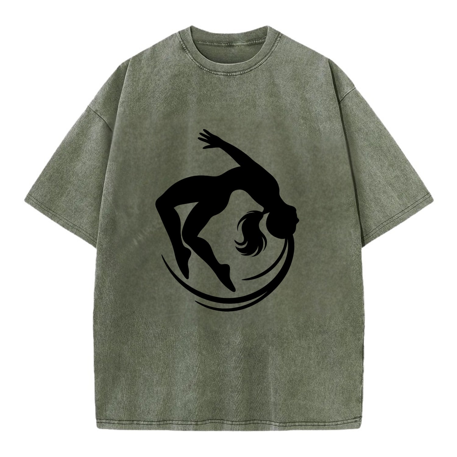 Gymnast mid-backflip rotation - Vintage T-shirt - Army Green