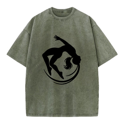 Gymnast mid-backflip rotation - Vintage T-shirt - Army Green