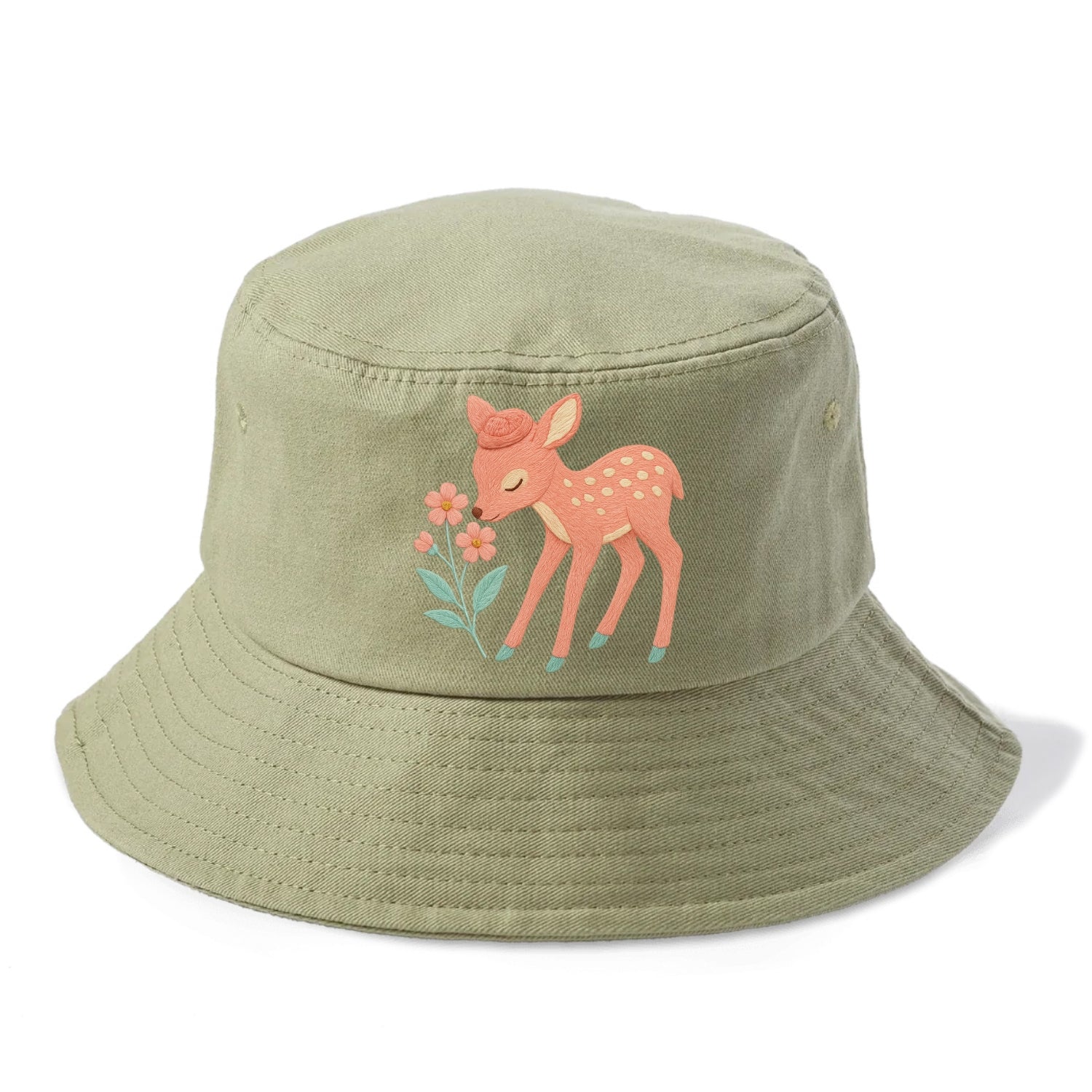 Coral Fawn - Bucket Hat - Army Green
