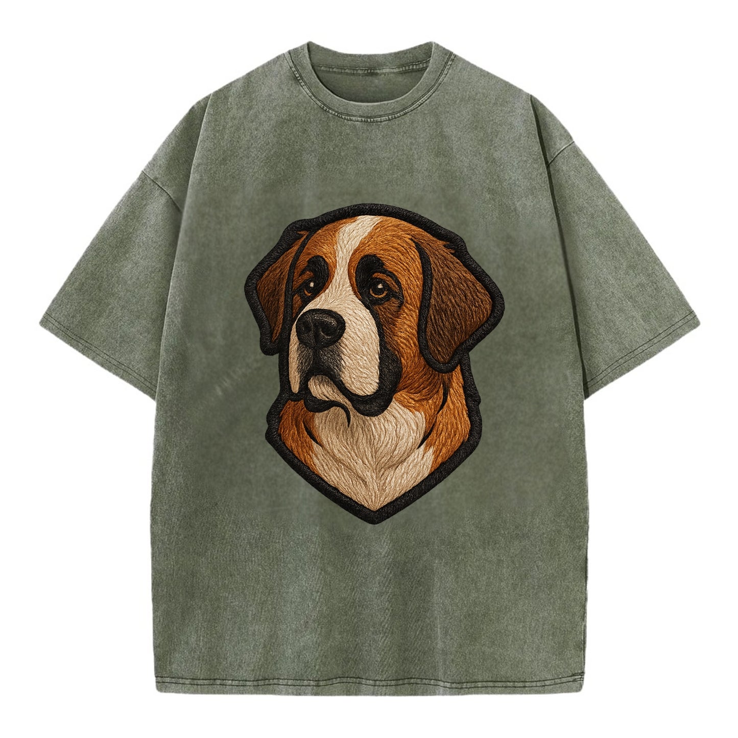 Saint Bernard - Modern gentle giant desi - Vintage T-shirt - Army Green