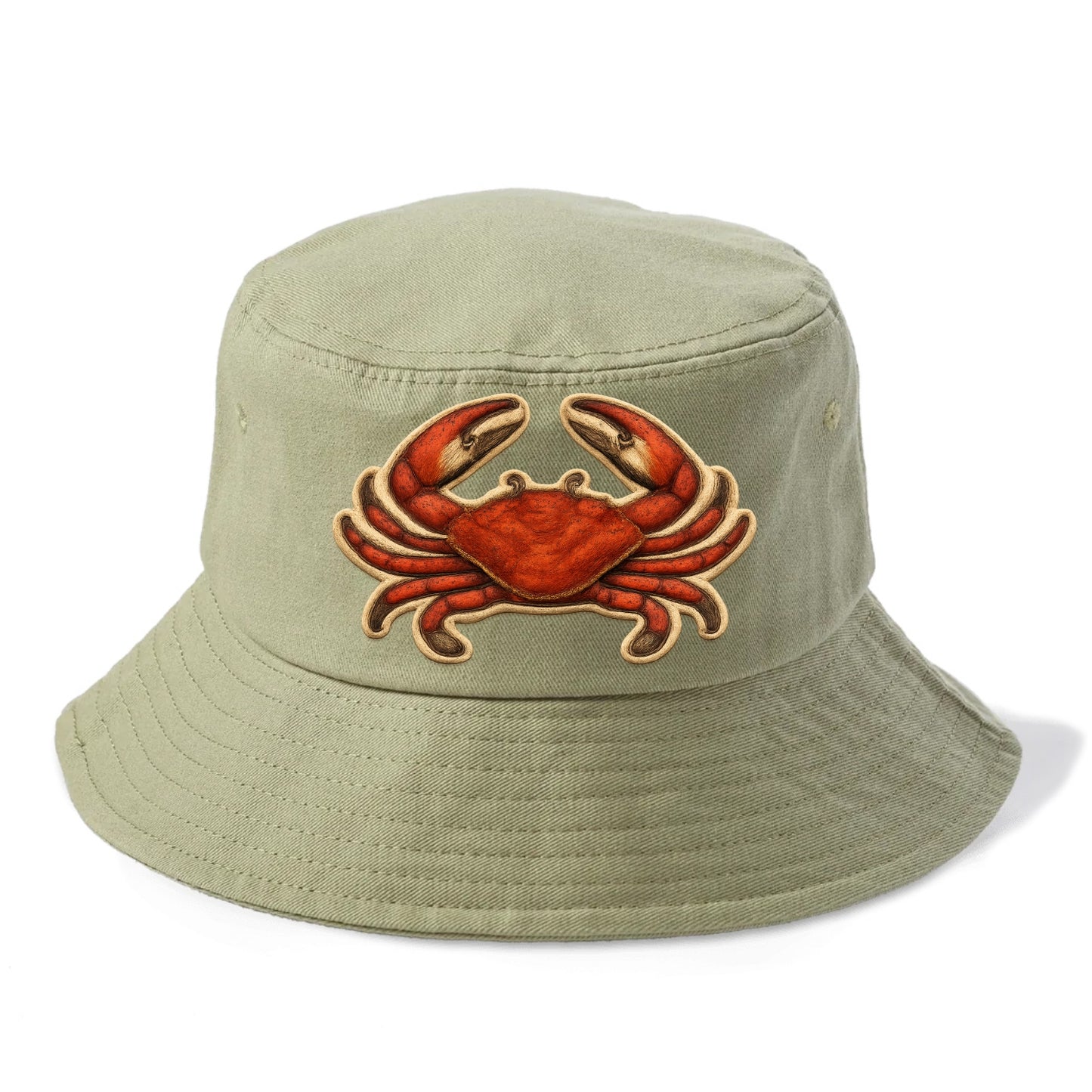CRAB CLAWS - red crab in scarlet and orange , seafood - Bucket Hat - Army Green
