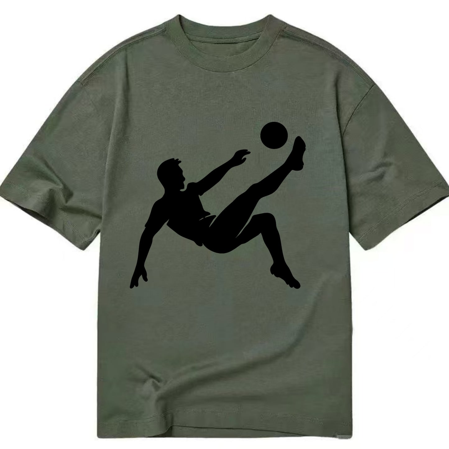 Soccer player kicking ball mid-air - Classic T-shirt - Army Green
