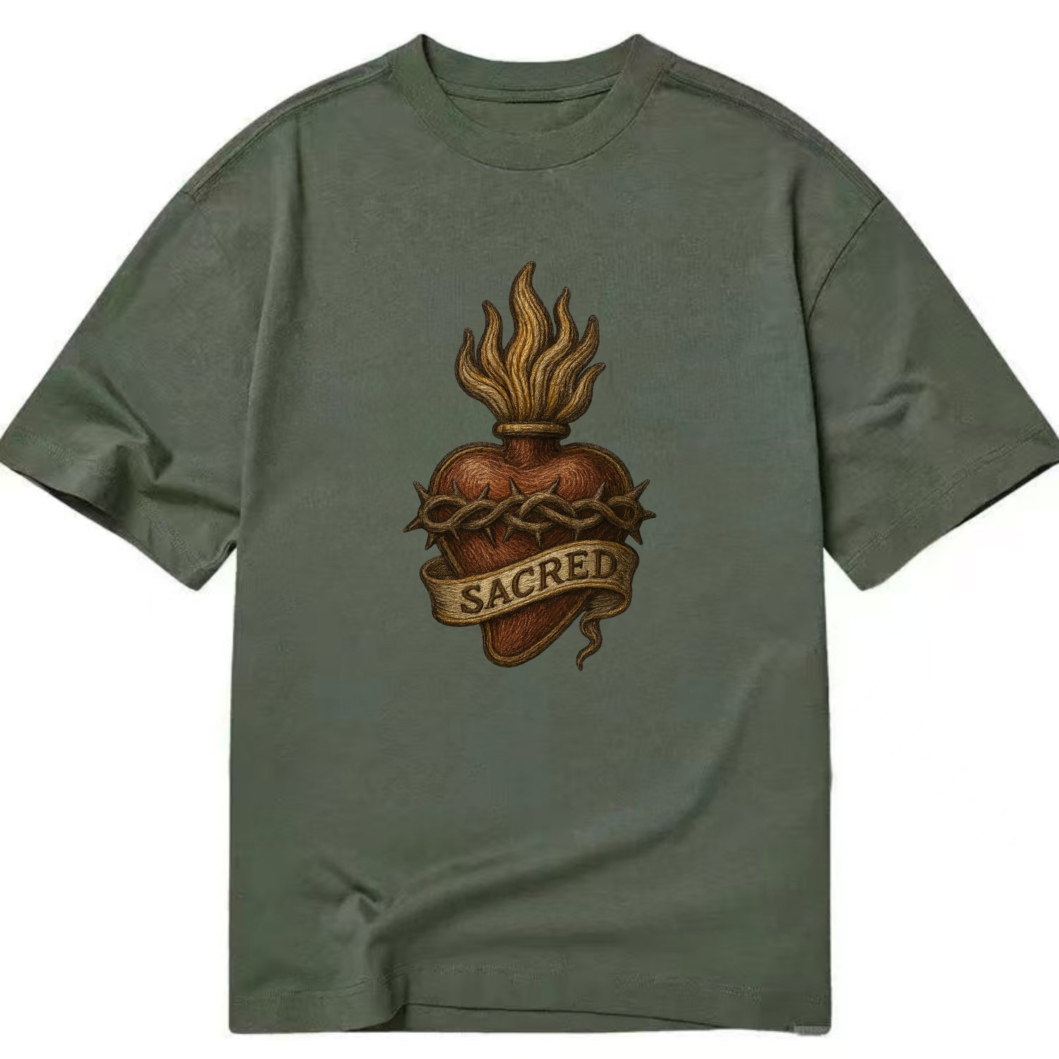 Sacred Heart  - Classic T-shirt - Army Green