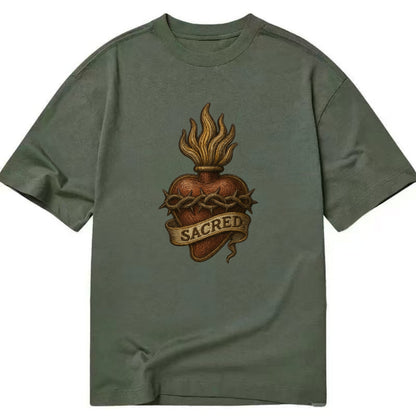 Sacred Heart  - Classic T-shirt - Army Green