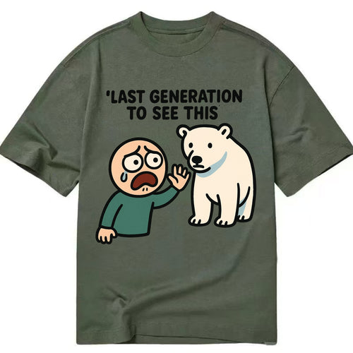Person waving goodbye to polar bear - Last generation to see this - extinction - Classic T-shirt