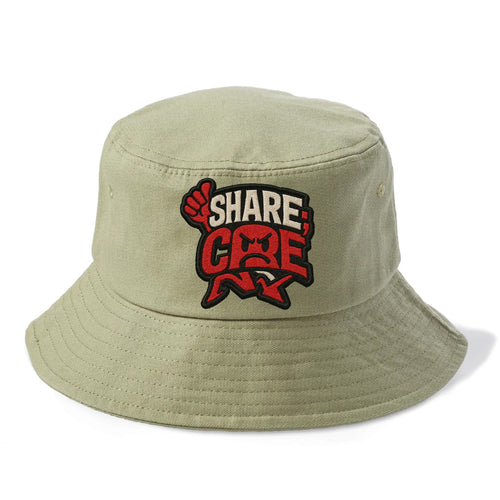 SHARE;CARE TOO MUCH Oversharer Green Hat - Bucket Hat