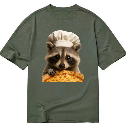 Pizza Dad Raccoon  - Classic T-shirt - Army Green