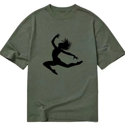 Contemporary dancer leap mid-air - Classic T-shirt - Army Green