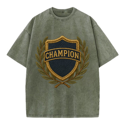 Champion Shield  - Vintage T-shirt - Army Green