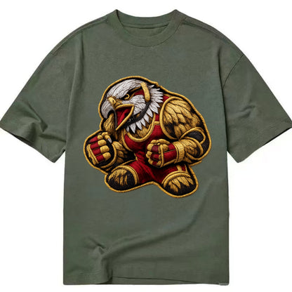Embroidered patch design - WRESTLING EAGLE - fierce eagle with wrestling singlet - Classic T-shirt - Army Green