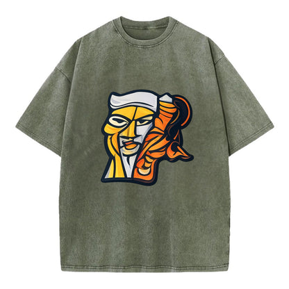 Axis Face - Vintage T-shirt - Army Green