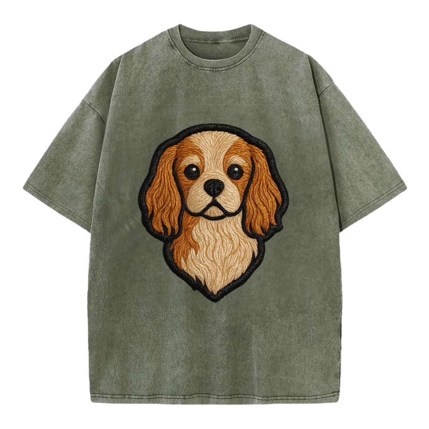 Cavalier King Charles Spaniel - Modern g - Vintage T-shirt - Army Green